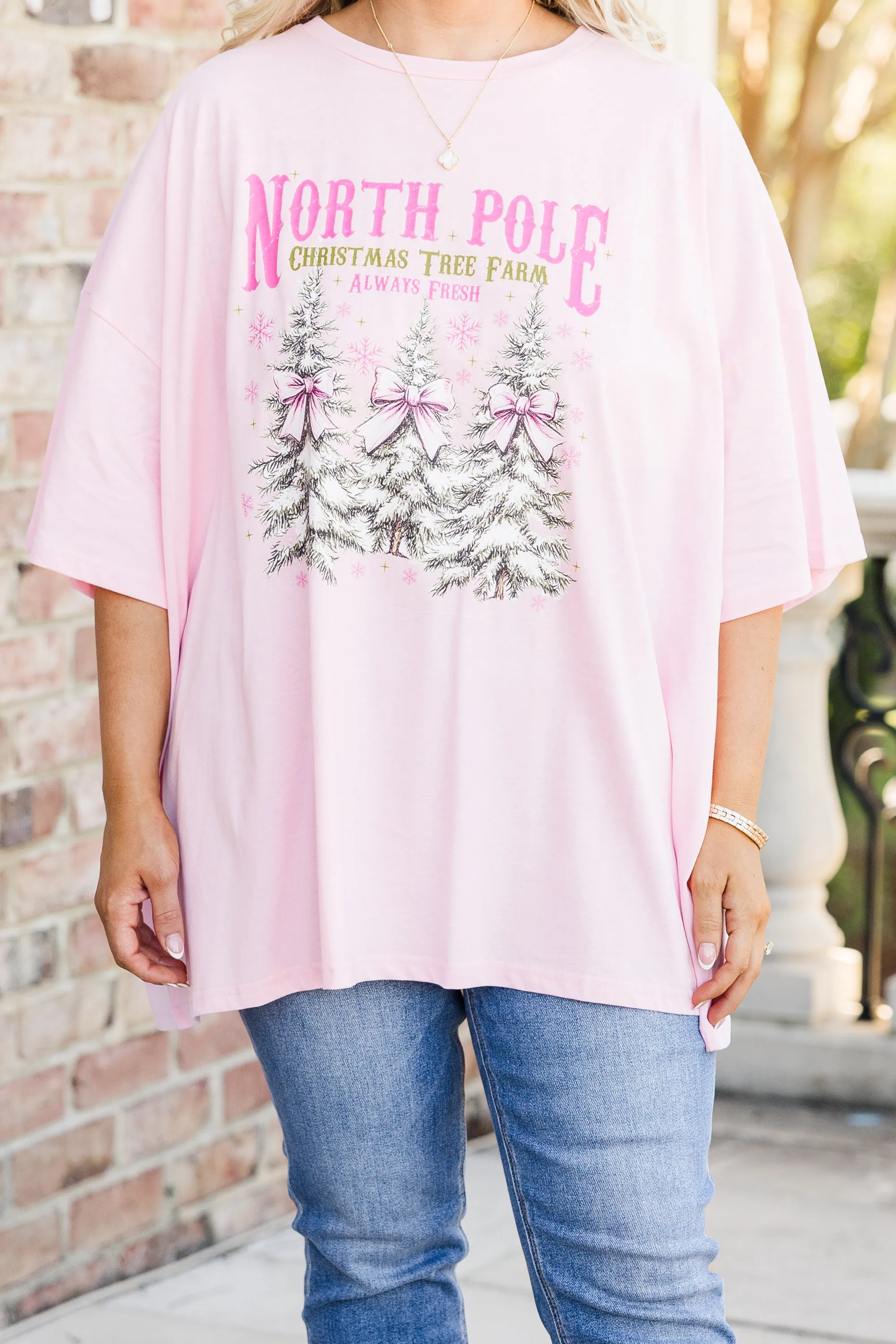 Tree Farm Boyfriend Tee, Dusty Pink