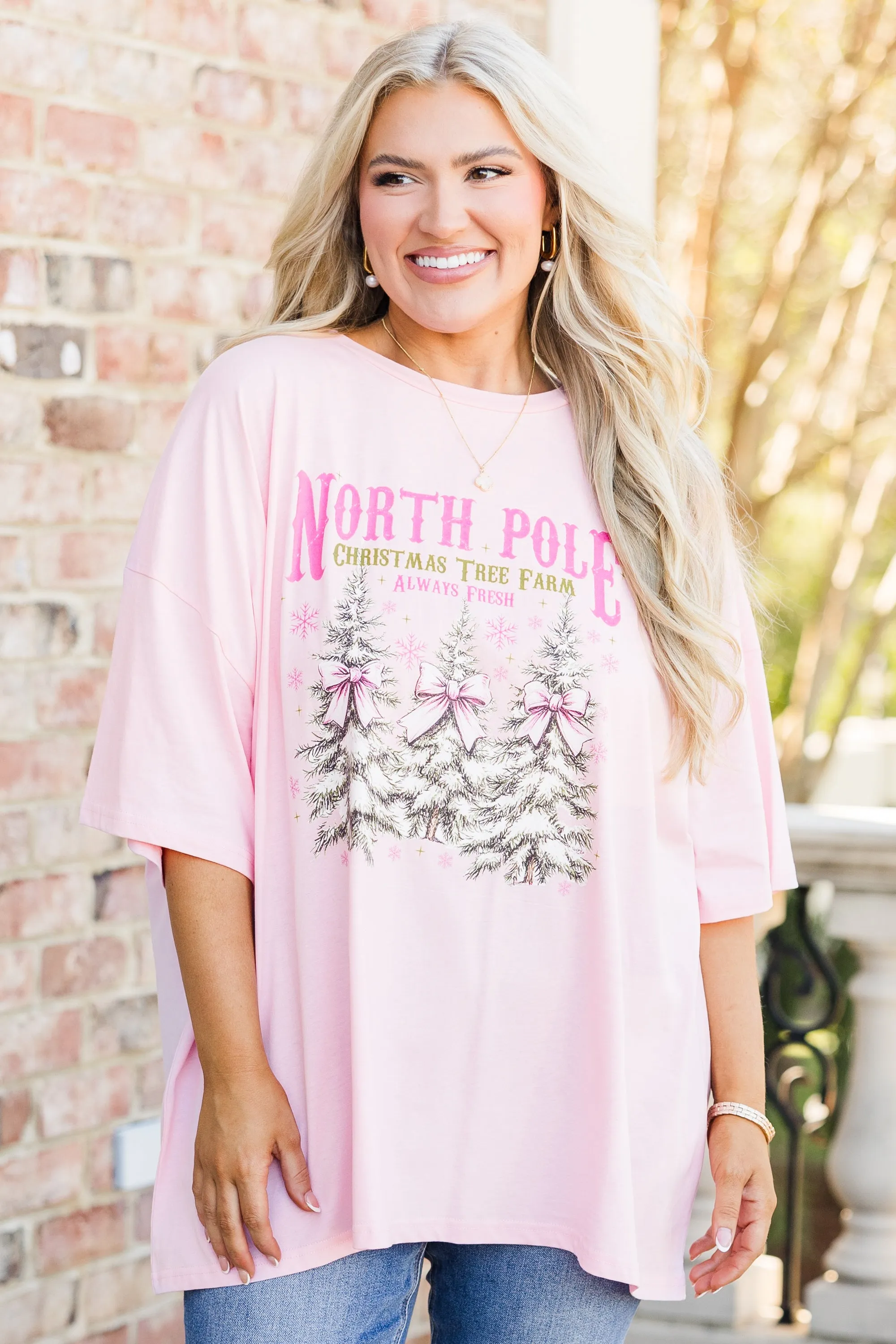 Tree Farm Boyfriend Tee, Dusty Pink