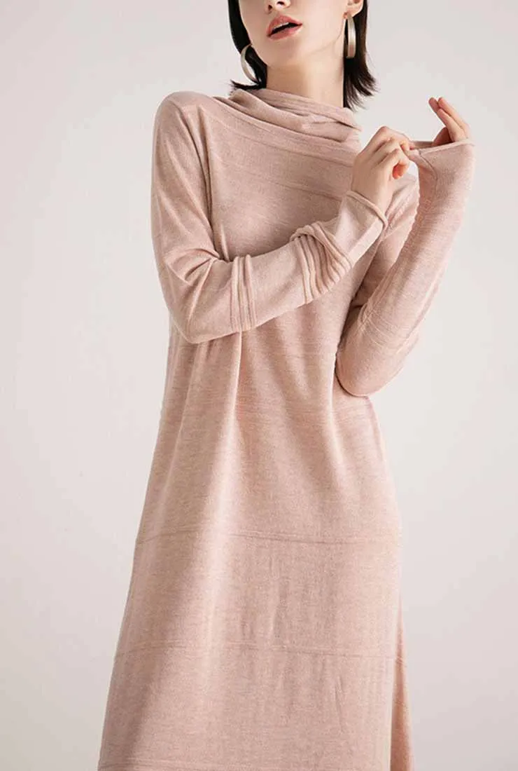 Turtleneck Long Sleeved Sweater Maxi Dress