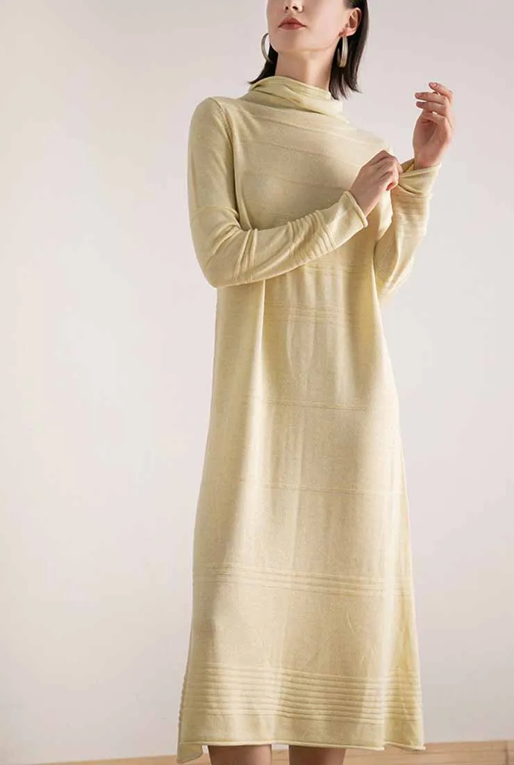 Turtleneck Long Sleeved Sweater Maxi Dress