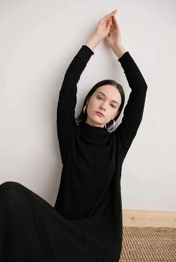 Turtleneck Long Sleeved Sweater Maxi Dress