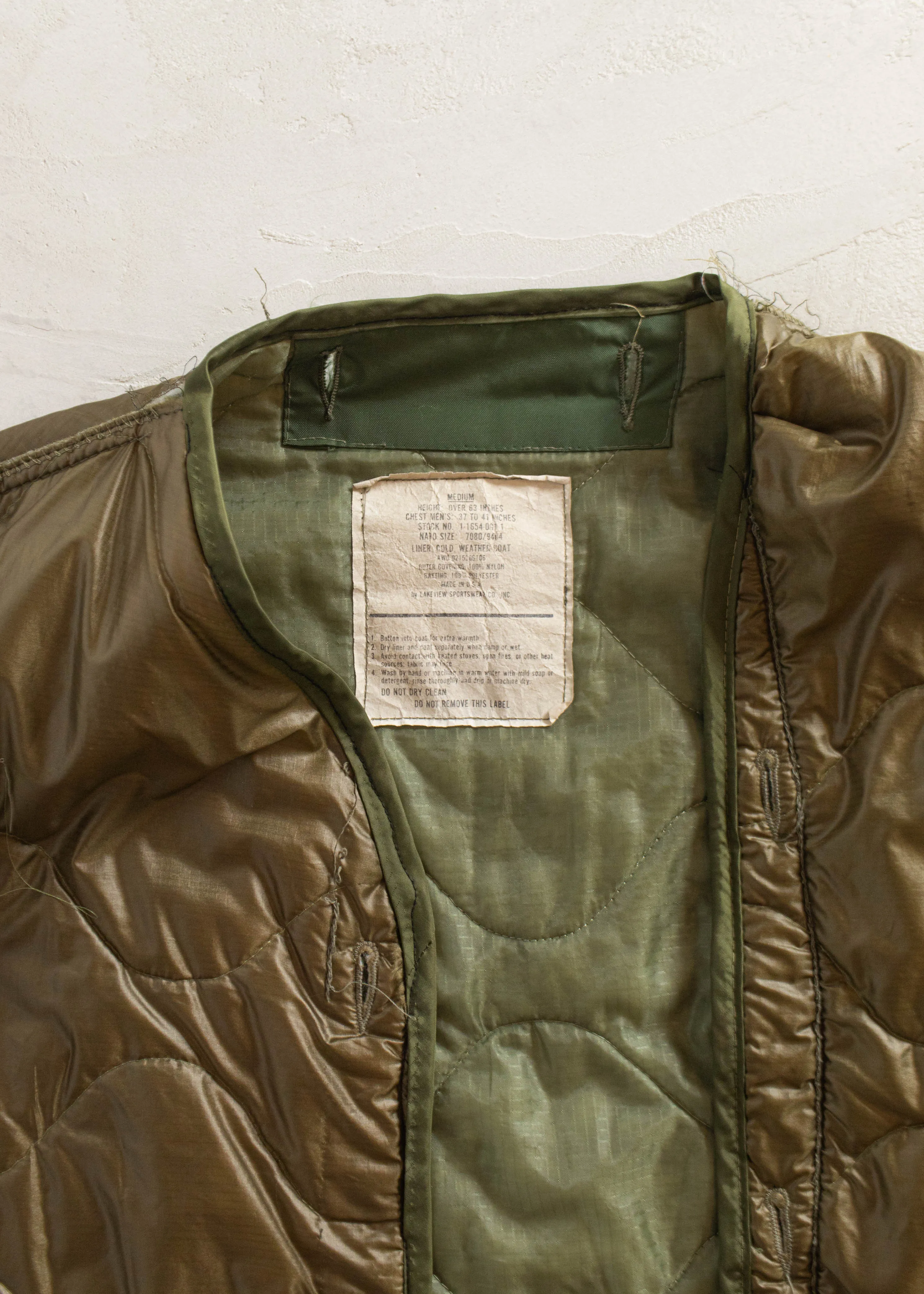 Vintage 1980s Military M-65 Quilted Liner Jacket Size M/L