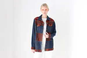 Vintage 90s Woven Patchwork Denim Jacket