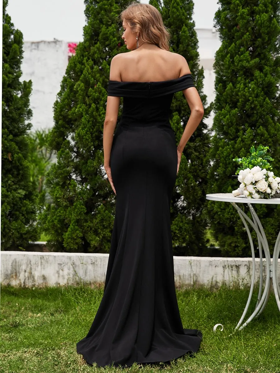 Wednesday off shoulder ball dress with split Express NZ wide